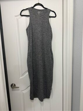 Calvin Klein sleeveless Grey Midi Bodycon Dress Sz M